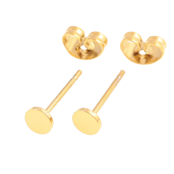 Серьги Xuping TTM Stainless Steel цвет 14К пусеты круги ø 4мм фото №16