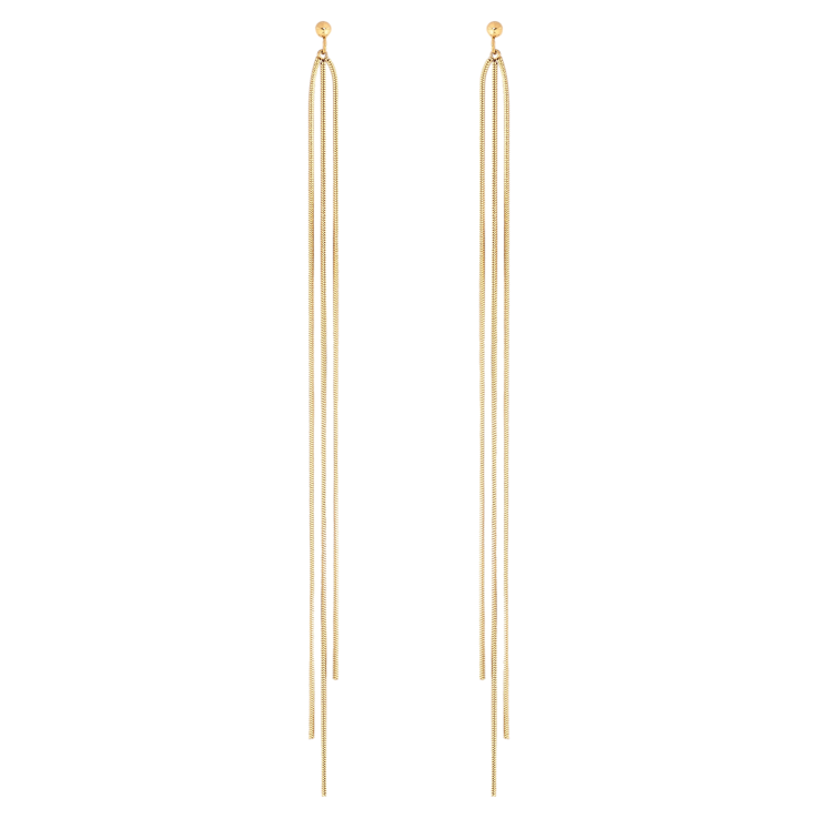 Серьги Xuping TTM Stainless Steel цвет 14К пусеты подвески из цепочек фото №4