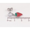 Серьги Xuping TTM Stainless Steel цвет Родий пусеты "Клубнички" фото №2