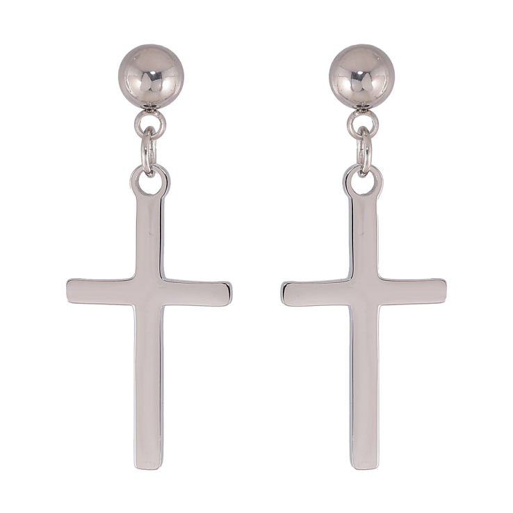 Серьги Xuping TTM Stainless Steel цвет Родий пусеты "Крестики" фото №19