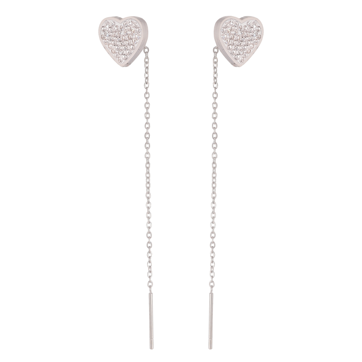 Серьги Xuping TTM Stainless Steel цвет Родий протяжки "Сердечки" фото №18 Серьги Xuping TTM Stainless Steel цвет Родий протяжки "Сердечки" фото №18