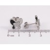 Серьги Xuping TTM Stainless Steel цвет Родий пусеты "Бабочки с черными вставками и кристаллами"  фото №2
