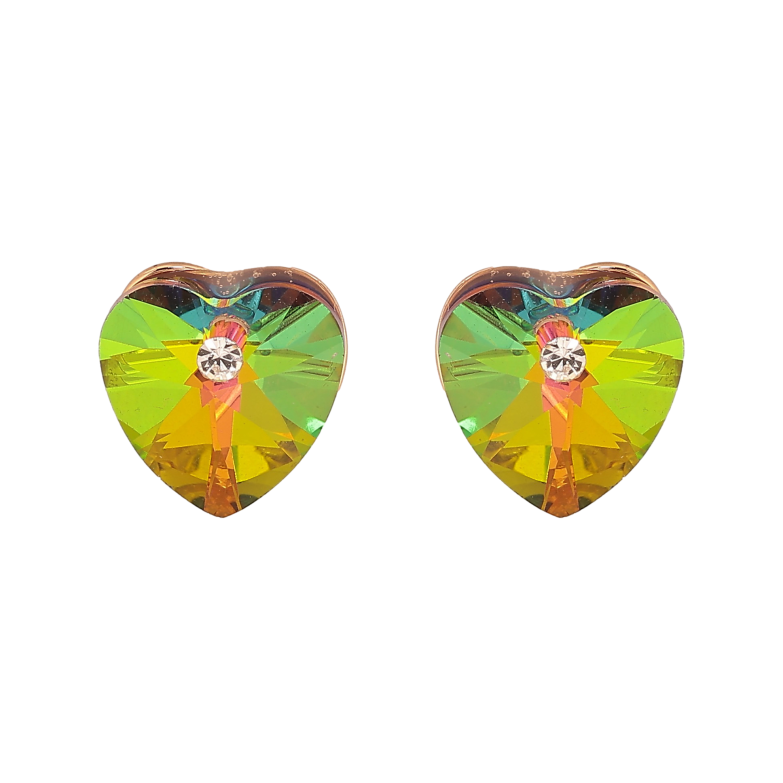 Сережки Xuping колір 18K з кристалами Swarovski пусети "Сердечка Vitrail Medium" фото №5 Сережки Xuping колір 18K з кристалами Swarovski пусети "Сердечка Vitrail Medium" фото №5