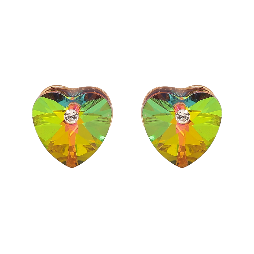 Сережки Xuping колір 18K з кристалами Swarovski пусети "Сердечка Vitrail Medium" фото №1 Сережки Xuping колір 18K з кристалами Swarovski пусети "Сердечка Vitrail Medium" фото №1