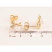 Сережки Xuping колір Позолота 14K пусети "Сердечка з перлинами" фото №2 Сережки Xuping колір Позолота 14K пусети "Сердечка з перлинами" фото №2