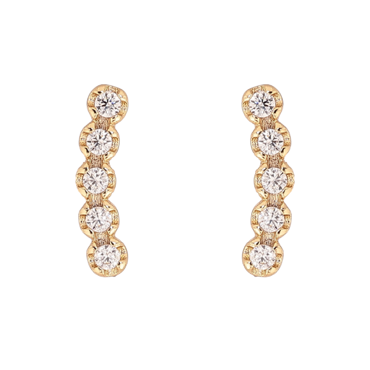 Сережки Xuping колір Позолота 14K пусети "Дорожки кристалів" фото №20 Сережки Xuping колір Позолота 14K пусети "Дорожки кристалів" фото №20