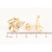 Сережки Xuping колір Позолота 14K пусети "Листочки з перлинками" фото №2