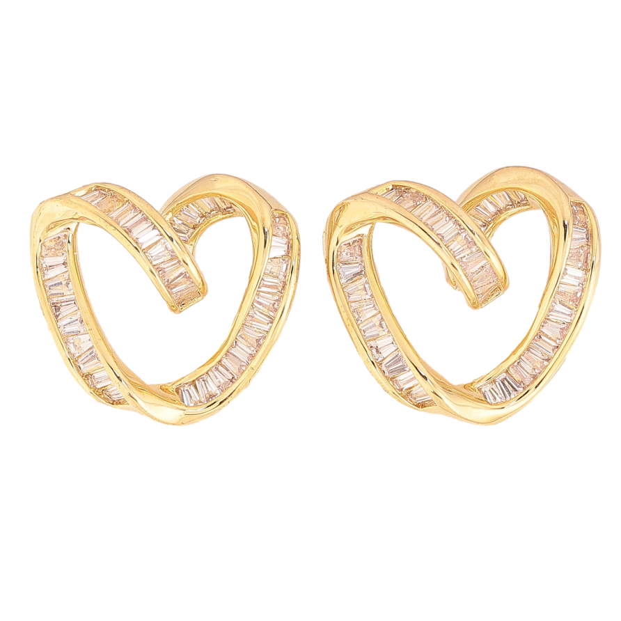 Серьги Xuping цвет Позолота 14K пусеты "Сердечки" фото №1 Серьги Xuping цвет Позолота 14K пусеты "Сердечки" фото №1