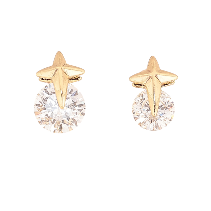 Сережки Xuping колір Позолота 14K пусети "Асиметричні кристали з зірками" фото №12 Сережки Xuping колір Позолота 14K пусети "Асиметричні кристали з зірками" фото №12