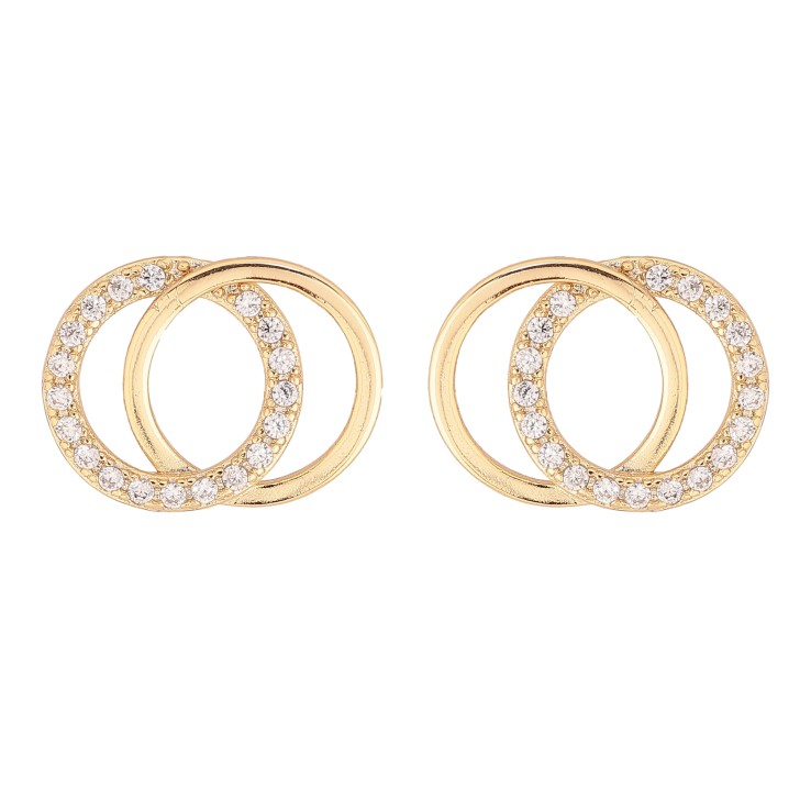 Серьги Xuping цвет Позолота 14K пусеты "Колечки с кристаллами" фото №7 Серьги Xuping цвет Позолота 14K пусеты "Колечки с кристаллами" фото №7