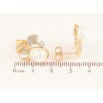 Серьги Xuping цвет Позолота 14K пусеты "Листики с жемчужинами" фото №2