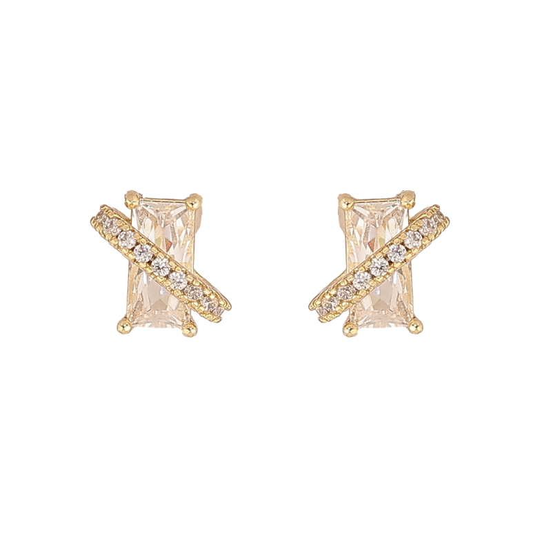 Сережки Xuping колір Позолота 14K пусети "Кристали"  фото №1
