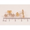 Сережки Xuping колір Позолота 14K пусети "Рожеві кристальні квіточки" фото №2