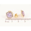 Сережки Xuping колір Позолота 14K пусети "Бузкові кристали в обрамленні" фото №2 Сережки Xuping колір Позолота 14K пусети "Бузкові кристали в обрамленні" фото №2