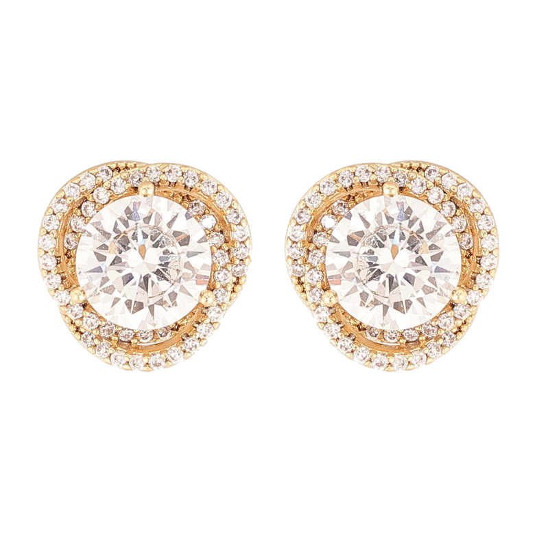 Сережки Xuping колір Позолота 14K пусети "Квіточки з кристалами" фото №6 Сережки Xuping колір Позолота 14K пусети "Квіточки з кристалами" фото №6
