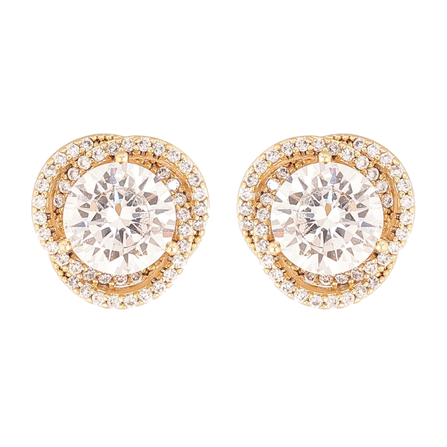 Серьги Xuping цвет Позолота 14K пусеты "Цветочки с кристаллами" фото №1 Серьги Xuping цвет Позолота 14K пусеты "Цветочки с кристаллами" фото №1