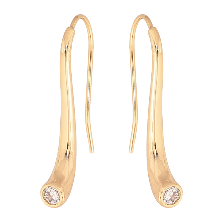 Серьги Xuping цвет Позолота 14K французский замок "Узор с кристаллами" фото №6 Серьги Xuping цвет Позолота 14K французский замок "Узор с кристаллами" фото №6