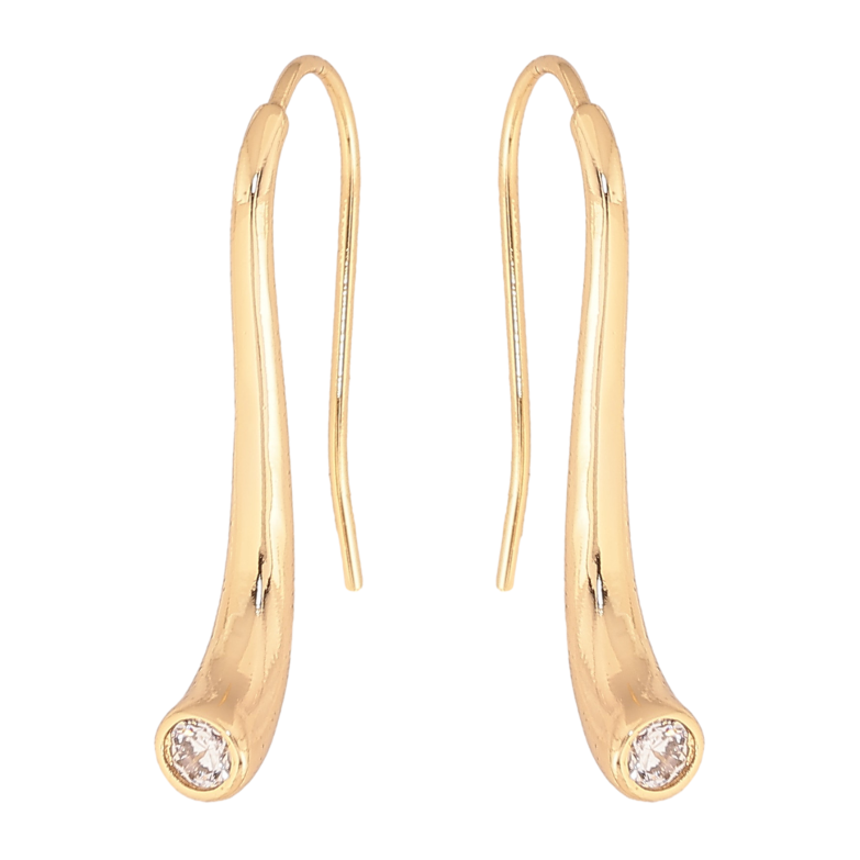 Серьги Xuping цвет Позолота 14K французский замок "Узор с кристаллами" фото №3 Серьги Xuping цвет Позолота 14K французский замок "Узор с кристаллами" фото №3