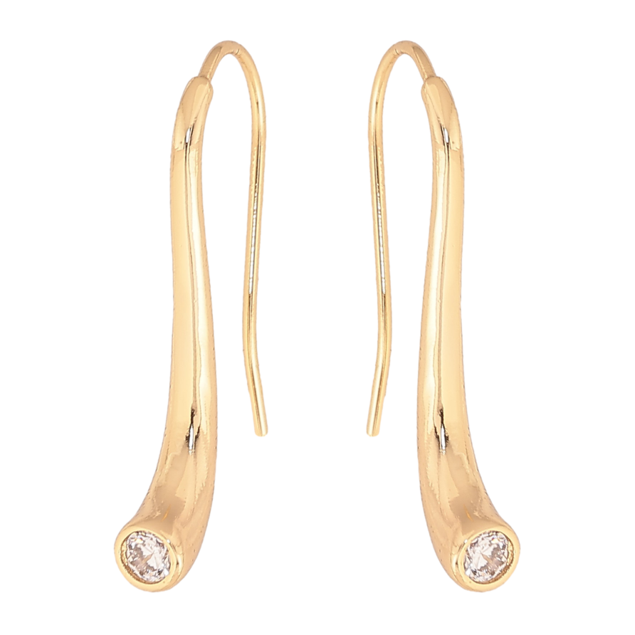 Серьги Xuping цвет Позолота 14K французский замок "Узор с кристаллами" фото №1 Серьги Xuping цвет Позолота 14K французский замок "Узор с кристаллами" фото №1