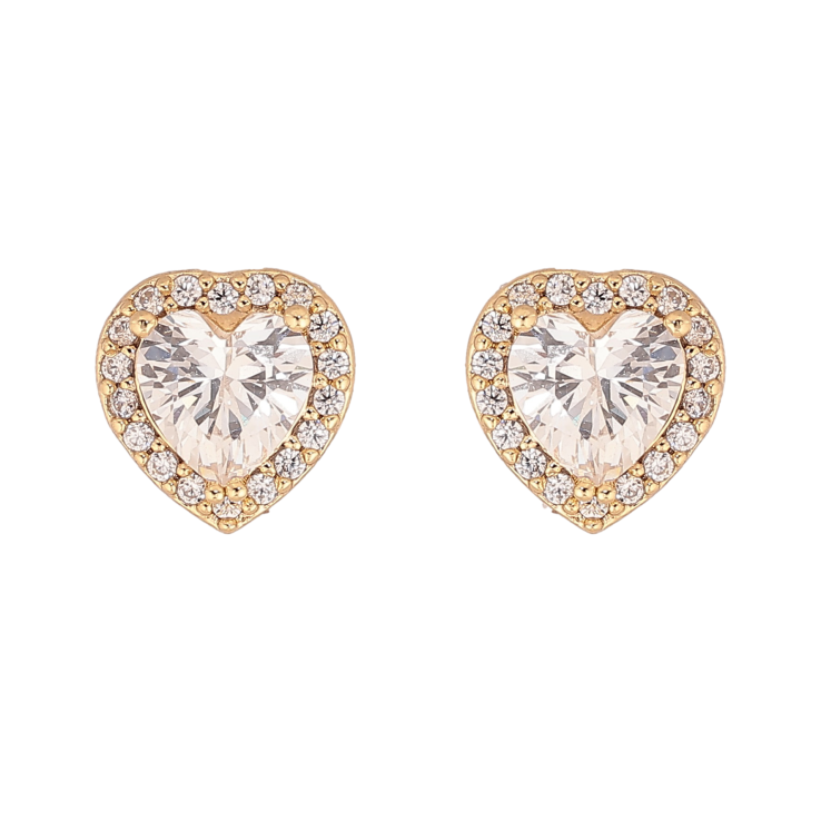 Сережки Xuping колір Позолота 14K пусети "Кристальні серця" фото №10 Сережки Xuping колір Позолота 14K пусети "Кристальні серця" фото №10