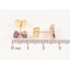 Сережки Xuping колір Позолота 14K пусети Бузкові кристальні банти фото №2 Сережки Xuping колір Позолота 14K пусети Бузкові кристальні банти фото №2