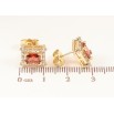 Сережки Xuping колір Позолота 14K пусети "Червоні кристали в обрамленні" фото №2 Сережки Xuping колір Позолота 14K пусети "Червоні кристали в обрамленні" фото №2