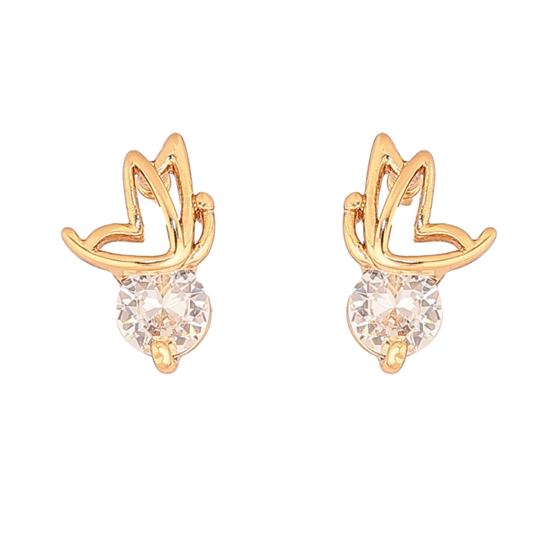Сережки Xuping колір Позолота 18K пусети "Метелики на кристалах" фото №1 Сережки Xuping колір Позолота 18K пусети "Метелики на кристалах" фото №1