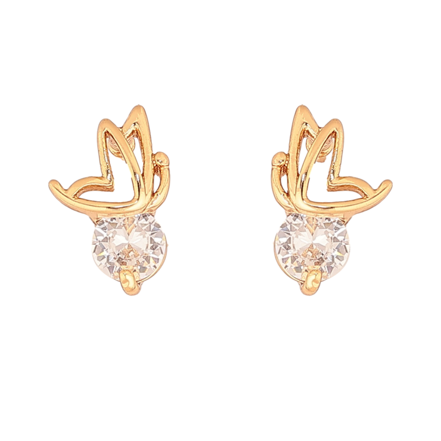 Серьги Xuping цвет Позолота 18K пусеты "Бабочки на кристаллах" фото №1 Серьги Xuping цвет Позолота 18K пусеты "Бабочки на кристаллах" фото №1