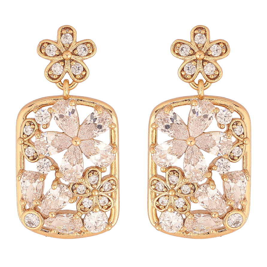 Серьги Xuping цвет Позолота 18K пусеты "Цветочные подвески с кристаллами" фото №1 Серьги Xuping цвет Позолота 18K пусеты "Цветочные подвески с кристаллами" фото №1