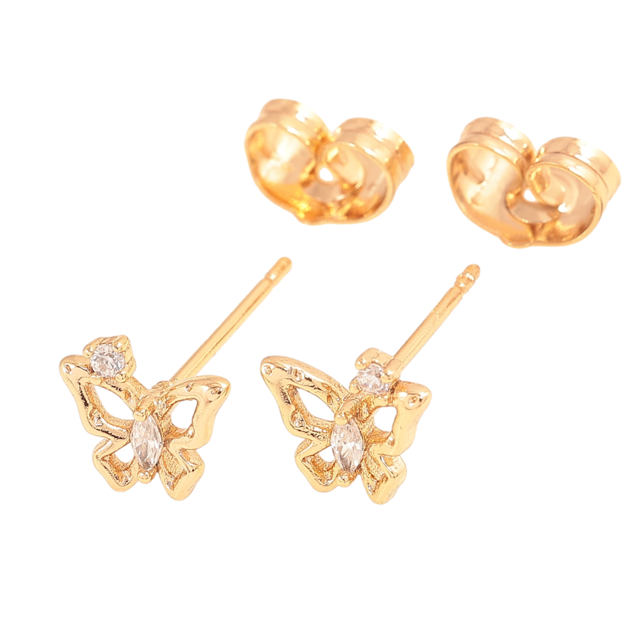 Серьги Xuping цвет Позолота 18K пусеты "Бабочки" фото №1 Серьги Xuping цвет Позолота 18K пусеты "Бабочки" фото №1