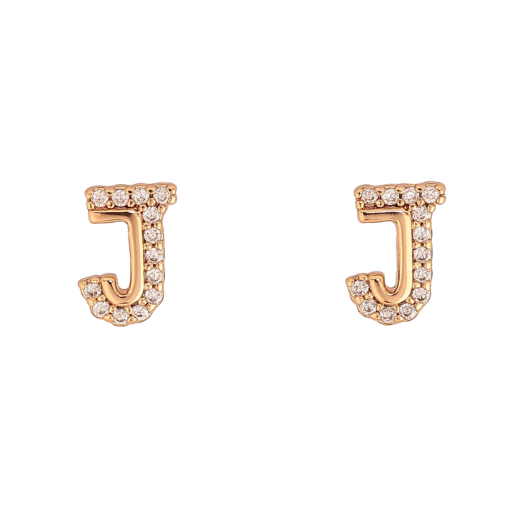 Серьги Xuping цвет Позолота 18К пусеты "Буква J" фото №17
