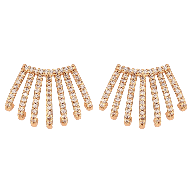 Серьги Xuping цвет Позолота 18K пусеты "Узор с инкрустацией кристаллами" фото №15