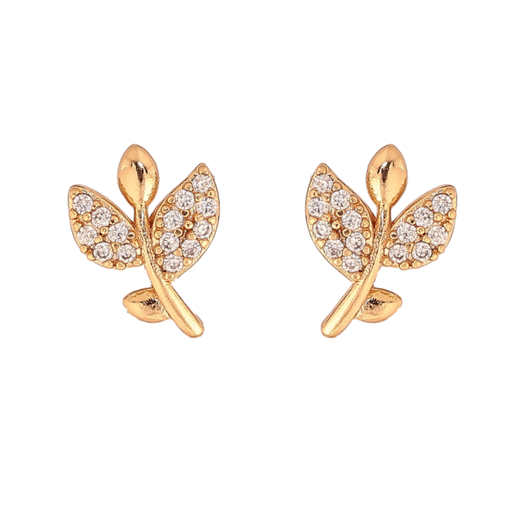 Серьги Xuping цвет Позолота 18K пусеты "Веточки" фото №6
