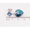 Серьги Xuping цвет Родий с кристаллами Swarovski пусеты "Кристальные подвески Metallic Blue"  фото №2