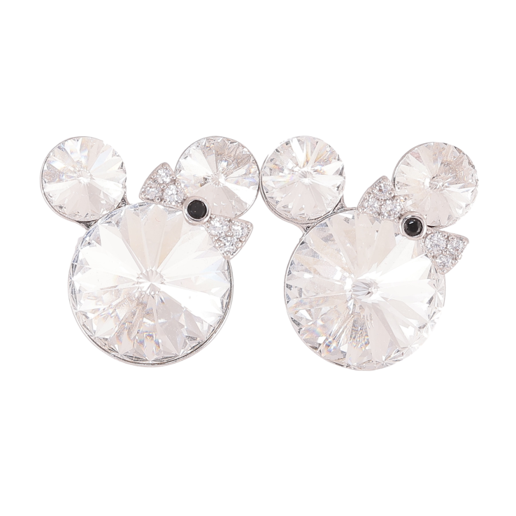 Серьги Xuping цвет Родий с кристаллами Swarovski пусеты "Микки Маус кристаллы Clear" фото №17 Серьги Xuping цвет Родий с кристаллами Swarovski пусеты "Микки Маус кристаллы Clear" фото №17