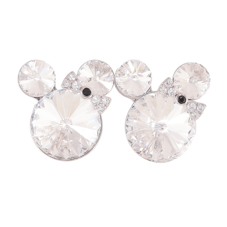 Серьги Xuping цвет Родий с кристаллами Swarovski пусеты "Микки Маус кристаллы Clear" фото №1 Серьги Xuping цвет Родий с кристаллами Swarovski пусеты "Микки Маус кристаллы Clear" фото №1
