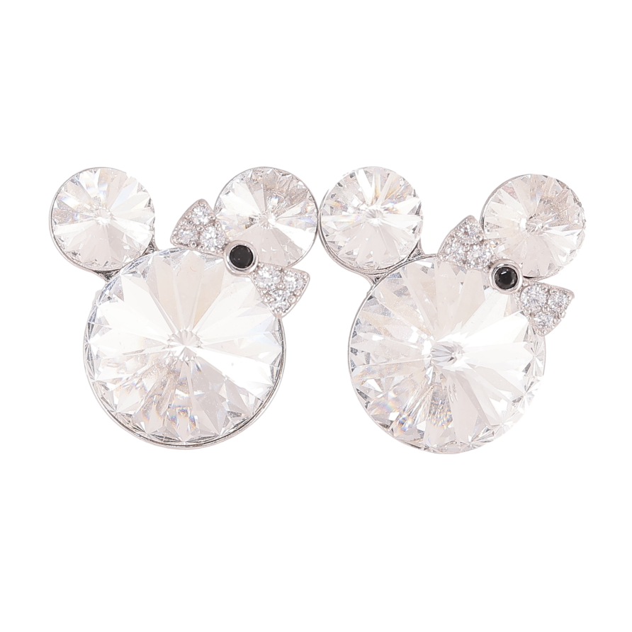 Серьги Xuping цвет Родий с кристаллами Swarovski пусеты "Микки Маус кристаллы Clear" фото №1 Серьги Xuping цвет Родий с кристаллами Swarovski пусеты "Микки Маус кристаллы Clear" фото №1