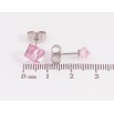 Серьги Xuping цвет Родий с кристаллами Swarovski пусеты "Ассиметричные кристальные кубики Rose" 6х6мм и 4х4мм фото №2