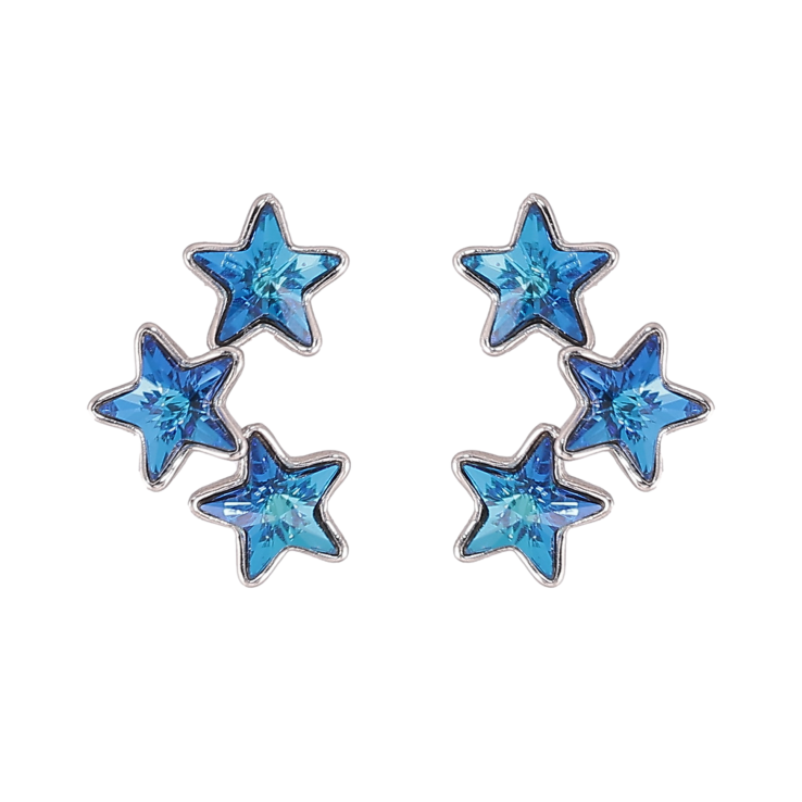 Серьги Xuping цвет Родий с кристаллами Swarovski пусеты "Кристальные звезды Metallic Blue" фото №19 Серьги Xuping цвет Родий с кристаллами Swarovski пусеты "Кристальные звезды Metallic Blue" фото №19