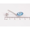Серьги Xuping цвет Родий с кристаллами Swarovski пусеты "Подвески с кристаллами Aquamarine"  фото №2