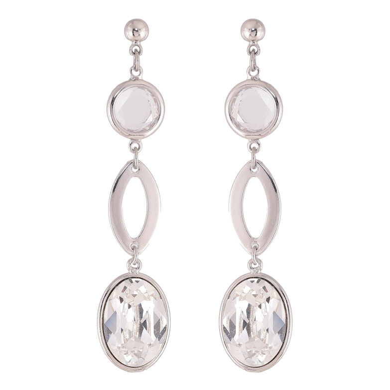 Сережки Xuping колір Родій з кристалами Swarovski пусети "Підвіски з кристалами Clear" фото №2 Сережки Xuping колір Родій з кристалами Swarovski пусети "Підвіски з кристалами Clear" фото №2