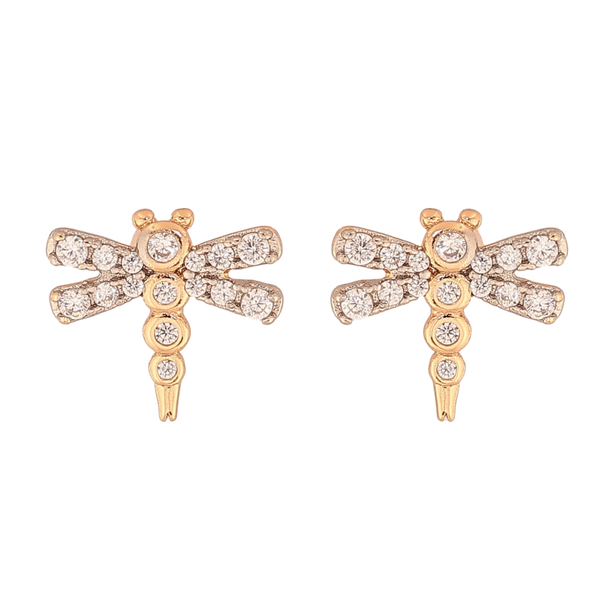 Серьги Xuping цвет Позолота 18K + Родий пусеты "Стрекозы" фото №1 Серьги Xuping цвет Позолота 18K + Родий пусеты "Стрекозы" фото №1