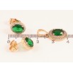 Набор Xuping цвет Позолота 18K серьги кулон "Зеленые кристаллы в обрамлении" фото №2