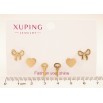 Серьги Набор (3 пары) Xuping TTM Stainless Steel цвет 14К пусеты "Бантики, сердечки и ключики" фото №2 Серьги Набор (3 пары) Xuping TTM Stainless Steel цвет 14К пусеты "Бантики, сердечки и ключики" фото №2