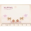 Серьги Набор (3 пары) Xuping TTM Stainless Steel цвет 14К пусеты "Розовые кристальные звезды и бантики" фото №2 Серьги Набор (3 пары) Xuping TTM Stainless Steel цвет 14К пусеты "Розовые кристальные звезды и бантики" фото №2