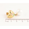 Сережки Нержавіюча сталь пусети "Сердечки з візерунком квіточки та перлинними підвісками" фото №2