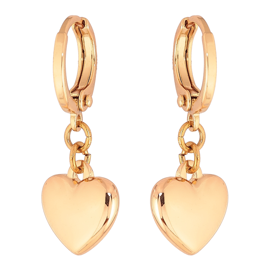 Сережки Xuping M&L колір 18K підвіски на колечках "Сердечки" фото №1