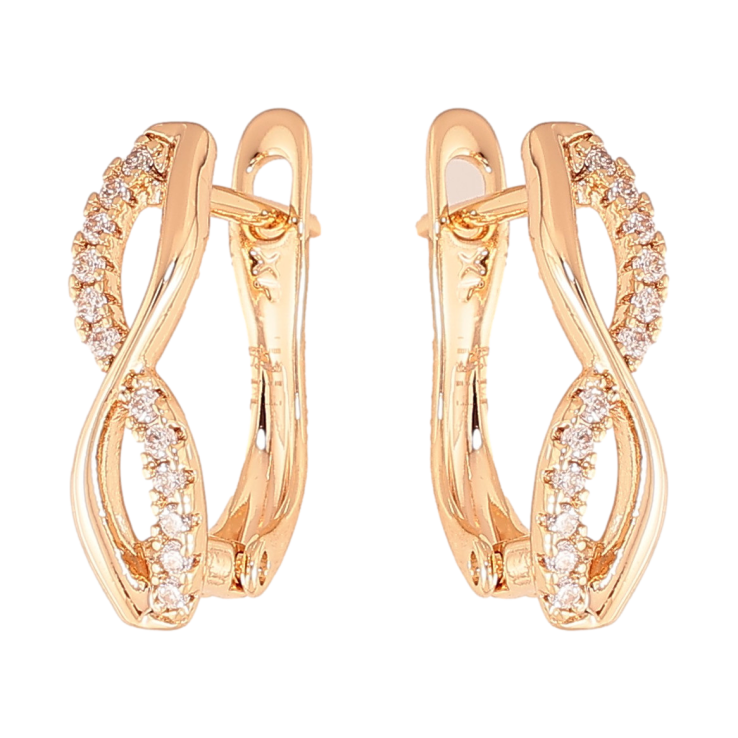 Серьги Xuping M&L цвет 18K английский замок "Узор с кристаллами" фото №22 Серьги Xuping M&L цвет 18K английский замок "Узор с кристаллами" фото №22