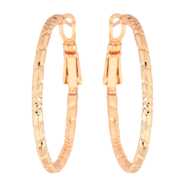 Серьги Xuping M&L цвет 18K кольца (конго) "Декоративный узор" ø 3см фото №2