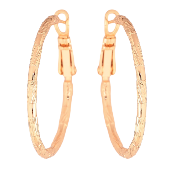 Серьги Xuping M&L цвет 18K кольца (конго) "Декоративный узор" ø 3см фото №4